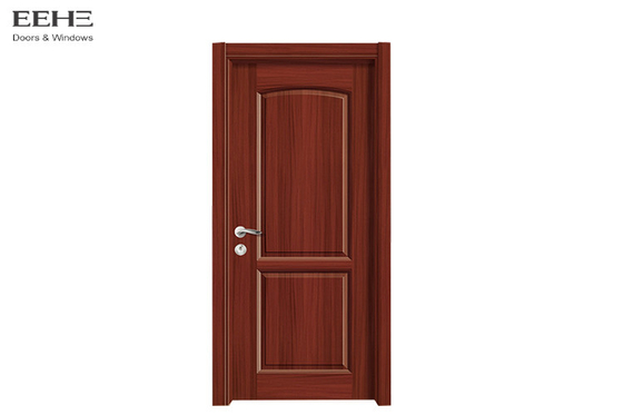 ประตูไม้ที่มีทึบสีแดงสำหรับที่พักอาศัยแบบติดตั้งง่าย